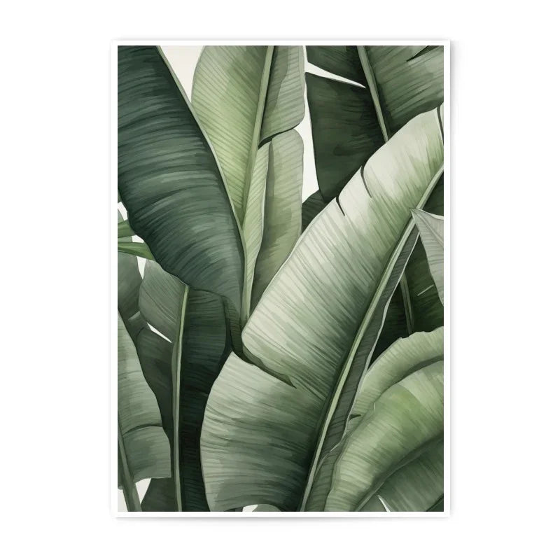 Banana Leaf Photographic Print, Tropical Wall Art, Botanical Decor, Green Leaves Print, Nature Art, Home Decor, Modern Art Print - Tawshia