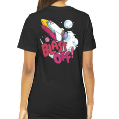 Colorful Rocket Ship Blast Off T-shirt product type