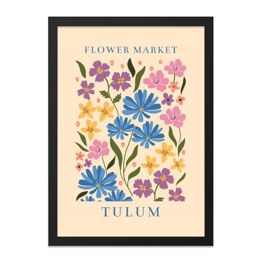 Flower Market Tulum Wall Art, Colorful Floral Print, Botanical Wall Decor, Modern Art Print, Vibrant Flowers Wall Art, Trendy Home Decor - Tawshia