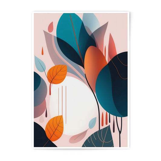 Abstract Leaves Photographic Print, Botanical Art Print, Colorful Leaves Wall Decor, Modern Art Home Decor, Nature Inspired Print - Tawshia