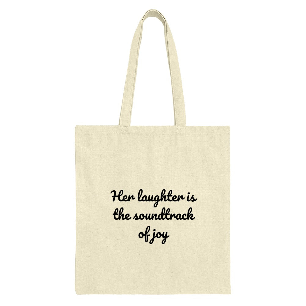 Laughter Soundtrack Tote Bag, Joyful Quote Bag, Motivational Saying Tote, Everyday Carry Bag, Positive Vibes Tote Bag - Tawshia