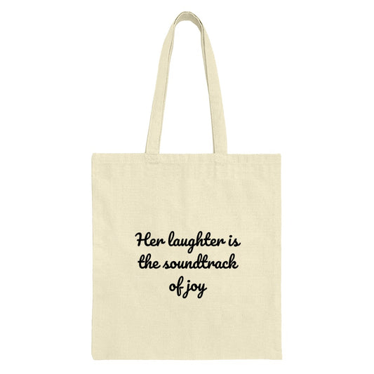 Laughter Soundtrack Tote Bag, Joyful Quote Bag, Motivational Saying Tote, Everyday Carry Bag, Positive Vibes Tote Bag - Tawshia