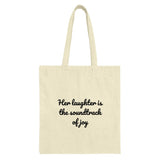 Laughter Soundtrack Tote Bag, Joyful Quote Bag, Motivational Saying Tote, Everyday Carry Bag, Positive Vibes Tote Bag - Tawshia