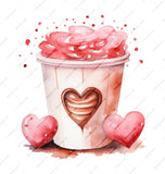 Watercolor Love Latte Mug, Coffee Mug, Valentine Gift Mug, Romantic Mug, Heart Mug, Drinkware, Cozy Mug, Gift for Her, Gifts for Him - Tawshia