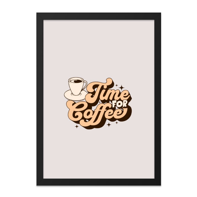 Time For Coffee Wall Art, Retro Coffee Print, Coffee Lover Gift, Kitchen Wall Decor, Coffee Bar Art, Trendy Home Decor, Printable Art - Tawshia