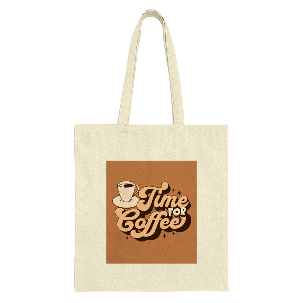 Time For Coffee Tote Bag, Retro Coffee Lover Gift, Everyday Carry Bag, Reusable Grocery Shopping Bag, Coffee Cup Design Tote Bag - Tawshia