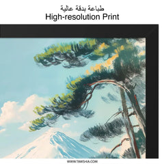 Mount Fuji Wall Art, Japan Landscape Print, Sailboats Painting, Asian Scenery Poster, Lake Painting, Mountain Wall Decor - Tawshia