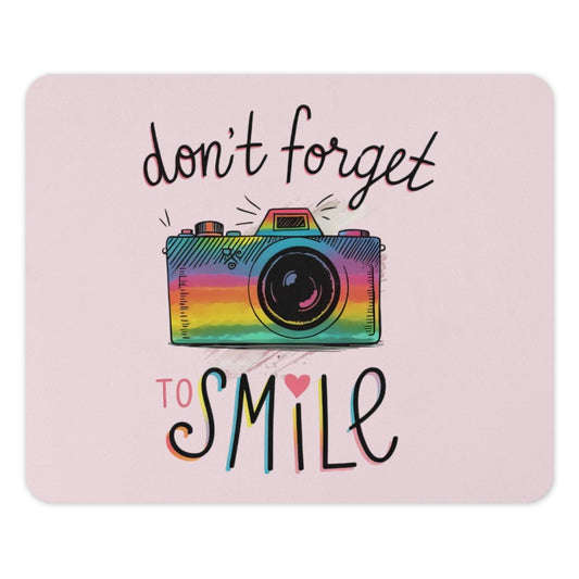 Don't Forget to Smile Mouse Pad, Camera Mousepad, Photography Lover Gift, Colorful Desk Accessories, Cute Mousepads for Women, Office Decor - Tawshia