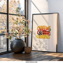 Chillin and Grillin Wall Art, Sausage Decor, Foodie Gift, Kitchen Print, BBQ Art, Home Decor, Funny Wall Art - Tawshia