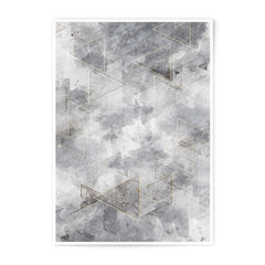 Geometric Triangle Photographic Print, Abstract Wall Art, Gray Gold Decor, Modern Home Decor, Minimalist Print, Unique Gift Idea - Tawshia