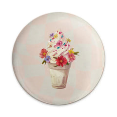 Floral Ice Cream Pinback, Cute Pinback, Pastel Aesthetic Pin, Food Pin, Summer Accessory, Kawaii Style, Girly Pin, Gift for Her, Badge - Tawshia