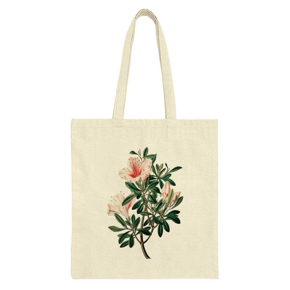 Floral Tote Bag, Azalea Flower Print, Botanical Design, Everyday Bag, Stylish Gift, Nature Lover, Plant Art, Reusable Bag, Shopping Tote - Tawshia