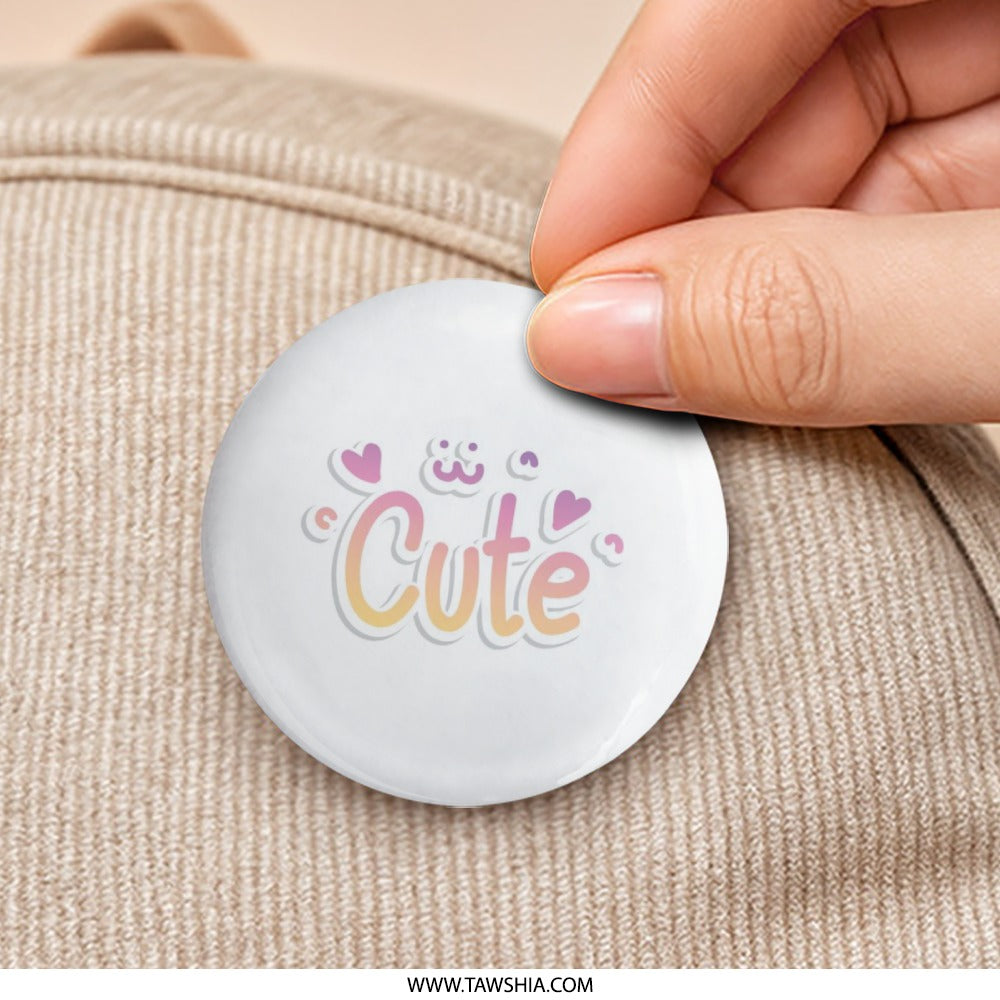 Cute Kawaii Pinback Button, Aesthetic Pin, Kawaii Button, Cute Pin, Gifts for Her, Kawaii Gift, Cute Cat, Heart Pin, Kawaii Cat - Tawshia