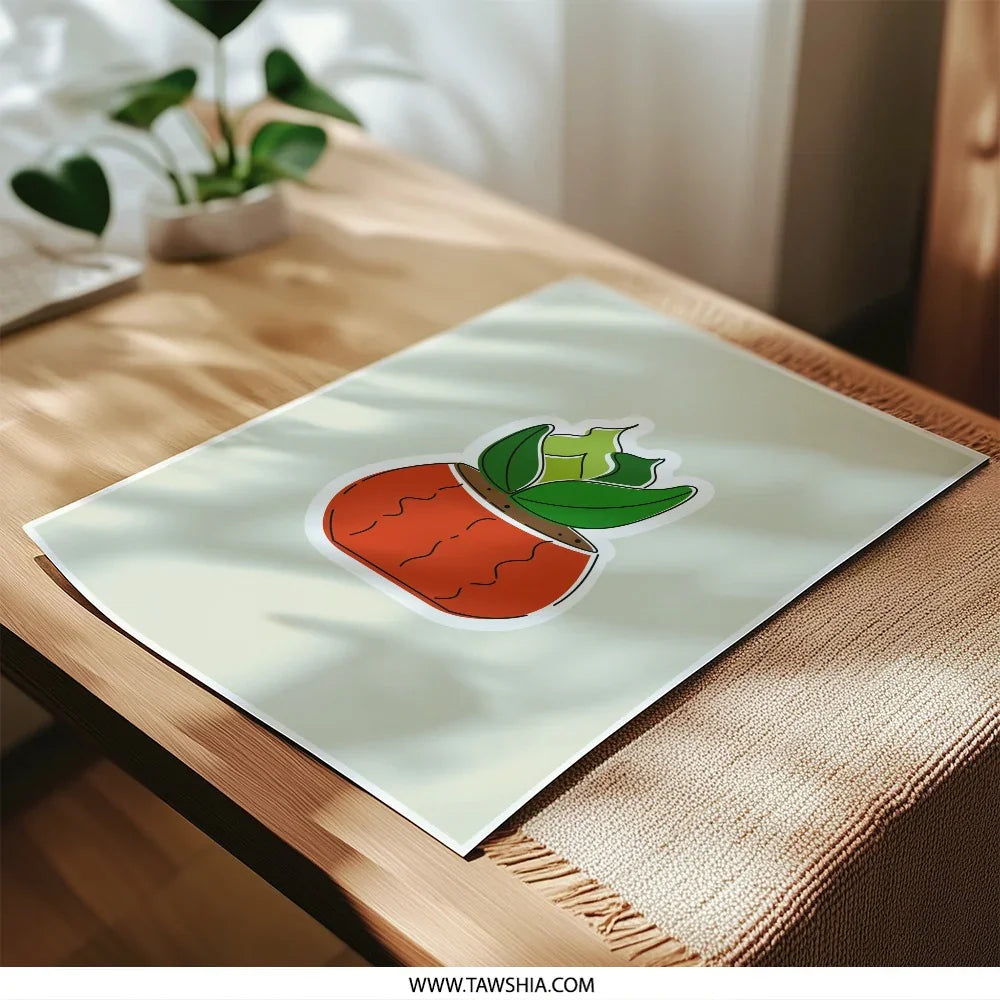 Plant Photographic Prints, Potted Plant Art, Modern Wall Decor, Home Decor Prints, Minimalist Prints, Line Art Print, Simple Plant Art - Tawshia