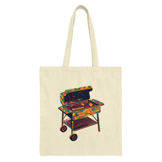 Colorful Grill Tote Bag, BBQ Lover Gift, Summer Tote, Unique Design Tote, Grilling Season Shopping Bag, Picnic Bag, Festival Bag - Tawshia