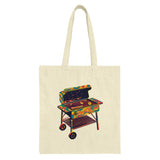Colorful Grill Tote Bag, BBQ Lover Gift, Summer Tote, Unique Design Tote, Grilling Season Shopping Bag, Picnic Bag, Festival Bag - Tawshia