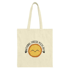 Cheese Pizza Day Tote Bag, Cute Foodie Bag, National Pizza Day Gift, Smiling Pizza Tote Bag, Gift For Pizza Lover, Whimsical Tote - Tawshia