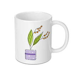 Cute Plant Mug, Floral Mug, Potted Plant Mug, Unique Mug, Coffee Mug, Tea Mug, Gift Mug, Office Mug, Kitchen Decor Mug, Plant Lover Gift - Tawshia