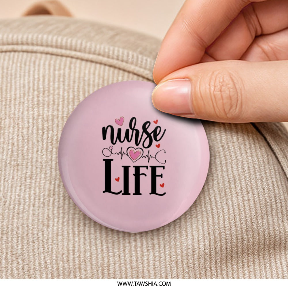 Nurse Life Pinback, Heartbeat Pin, Nurse Gift, Healthcare Pin, Medical Pin, Appreciation Pin, Doctor Pin, Nursing School, Heart Love Pin - Tawshia