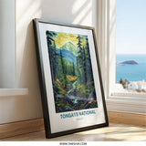 Tongass National Forest Wall Art, Alaskan Landscape Print, Mountain River Scene, Nature Lover Gift, Scenic View Decor, Modern Home Art - Tawshia