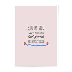 Side by Side Photographic Prints, Best Friends Wall Art, Long Distance Friendship Gift, Minimalist Quote Prints, Friendship Decor - Tawshia