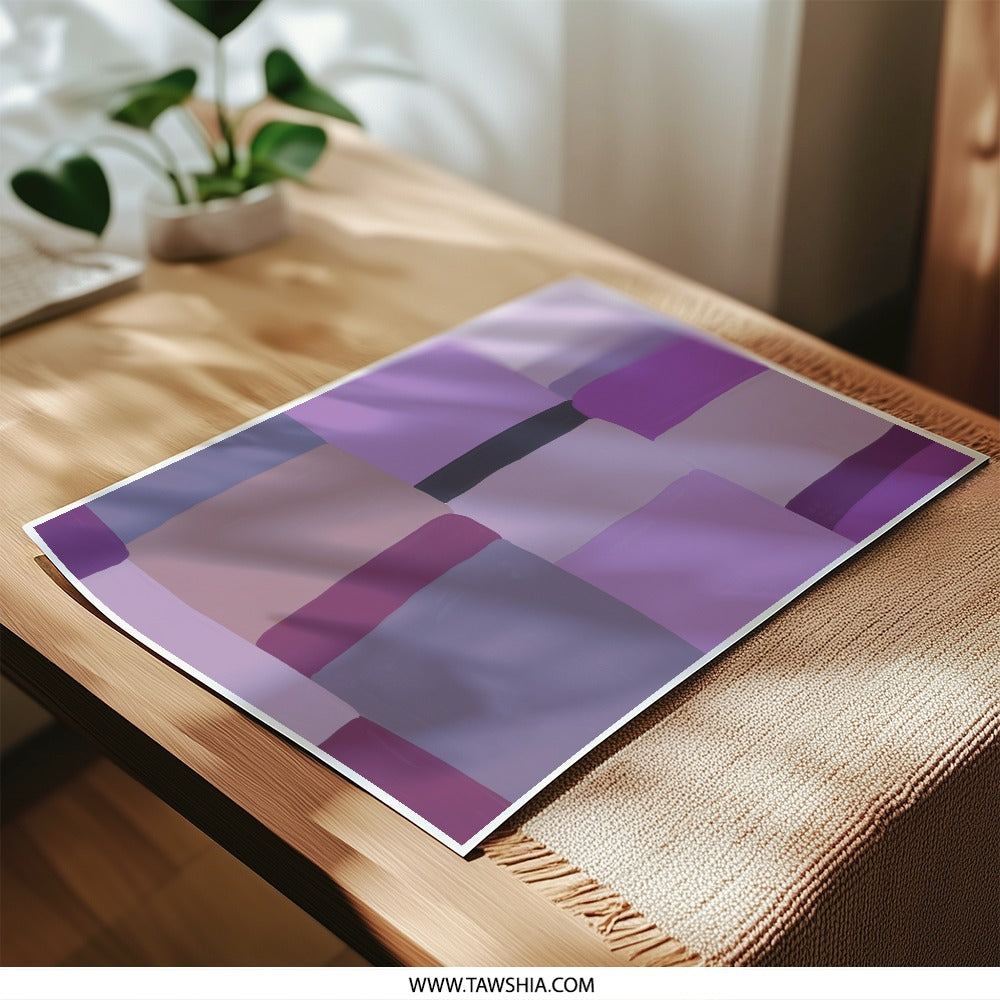 Abstract Purple Photographic Print, Geometric Wall Art, Modern Home Decor, Minimalist Art Print, Trendy Wall Decor, Gift Idea - Tawshia