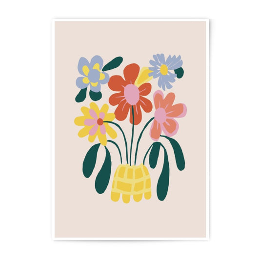 Floral Photographic Print, Flower Bouquet Art, Colorful Flower Print, Modern Home Decor, Botanical Art, Still Life Artwork, Flower Vase - Tawshia