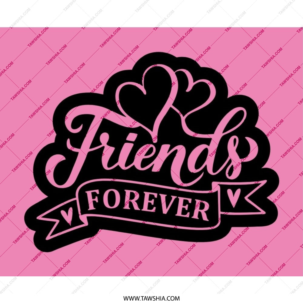 Friends Forever Mouse Pad, Best Friend Gift, Friendship Love Mousepad, Office Decor, Pink Mouse Mat, Desktop Accessory, Heart Mousepad - Tawshia