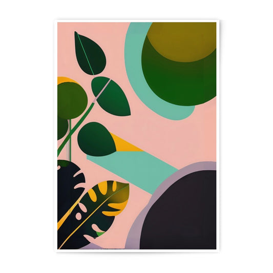 Abstract Leaves Photographic Print, Modern Art Print, Botanical Wall Art, Geometric Shapes, Tropical Decor, Home Decor, Wall Decor - Tawshia