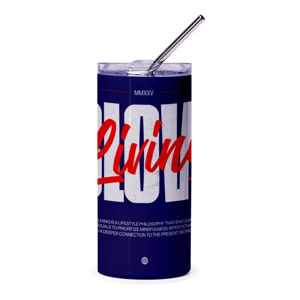 Inspirational Living Quote Dark Blue Tumbler product