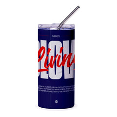 Inspirational Living Quote Dark Blue Tumbler product