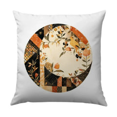 Floral Pattern Pillow, Autumnal Patchwork Throw Pillow, Geometric Flower Cushion, Decorative Pillows, Modern Pillow, Trendy Design - Tawshia