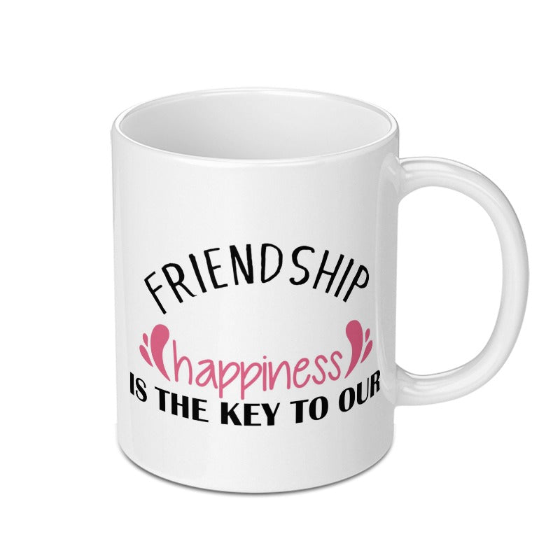 Friendship Happiness Mug, Friend Gift, Best Friends Mug, Cute Coffee Mug, Gift For Her, Positive Message Mug, Gift For Friend - Tawshia