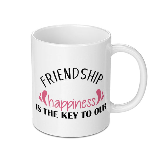 Friendship Happiness Mug, Friend Gift, Best Friends Mug, Cute Coffee Mug, Gift For Her, Positive Message Mug, Gift For Friend - Tawshia