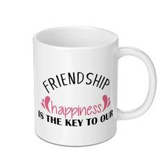 Friendship Happiness Mug, Friend Gift, Best Friends Mug, Cute Coffee Mug, Gift For Her, Positive Message Mug, Gift For Friend - Tawshia
