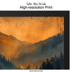 Japanese Temple Wall Art, Mountain Landscape Print, Asian Art Decor, Peaceful Scenery Wall Decor, Home Wall Art - Tawshia