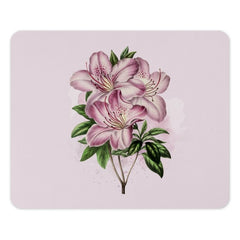 Floral Mouse Pad, Pink Azalea Flower, Botanical Illustration Mousepad, Desk Decor, Office Gift, Aesthetic Mousepad, Custom Mouse Pad - Tawshia