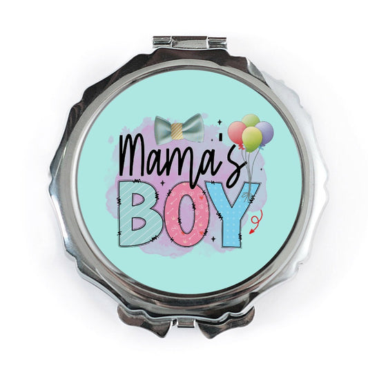 Mamas Boy Pocket Mirror, Cute Balloons Pocket Mirror, Gift For Moms Pocket Mirror, New Mom Gift, Baby Boy Pocket Mirror, Bow Pocket Mirror - Tawshia