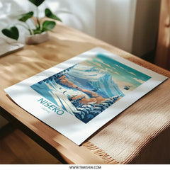 Niseko Japan Photographic Print, Snowy Mountain Scene, Winter Landscape Art, Ski Resort Poster, Gondola Lift Artwork, Japanese Scenery Print - Tawshia