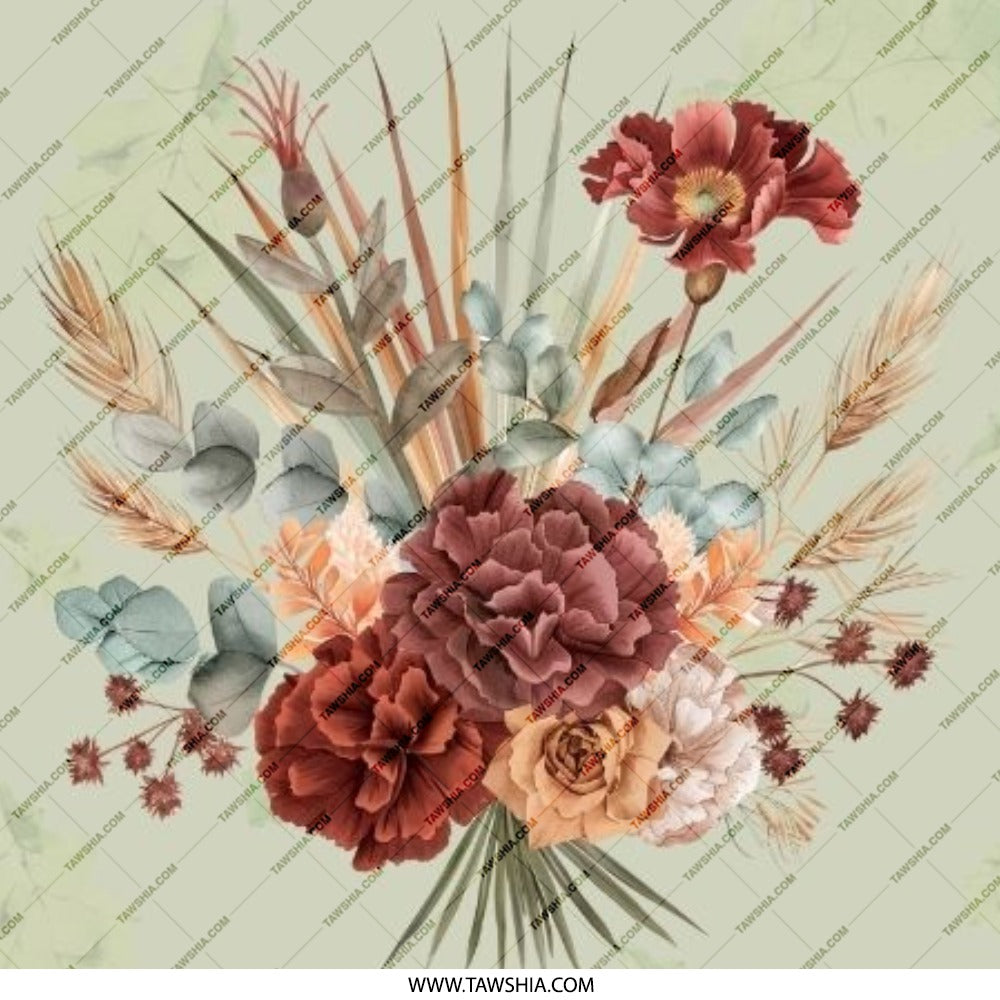 Floral Bouquet Pinback Button, Burgundy Red Flowers Button, Unique Trendy Button, Boho Chic Button, Botanical Button, Elegant Button - Tawshia