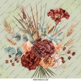 Floral Bouquet Pinback Button, Burgundy Red Flowers Button, Unique Trendy Button, Boho Chic Button, Botanical Button, Elegant Button - Tawshia