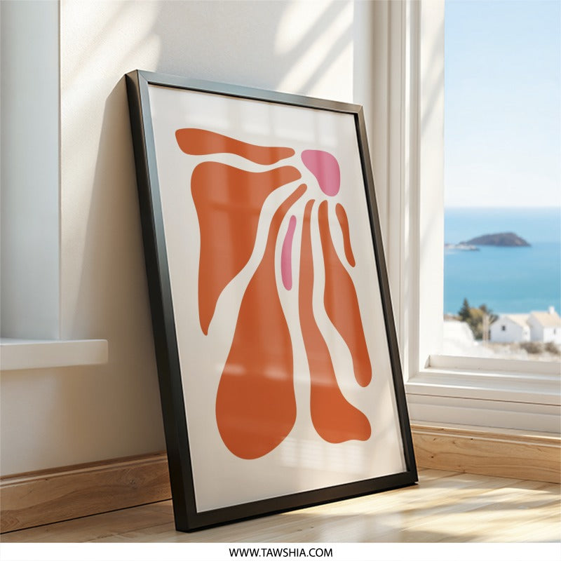 Abstract Art Print, Modern Wall Art, Orange Pink Decor, Contemporary Home Decor, Minimalist Art, Unique Gift Idea - Tawshia