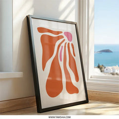 Abstract Art Print, Modern Wall Art, Orange Pink Decor, Contemporary Home Decor, Minimalist Art, Unique Gift Idea - Tawshia
