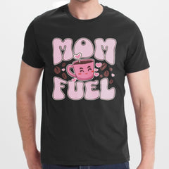 Mom Fuel T-Shirt with Cute Coffee Mug Print product type