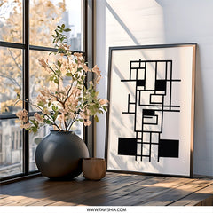 Abstract Line Art Wall Decor, Geometric Print Poster, Modern Art Drawing, Minimalist Home Decor, Contemporary Design - Tawshia
