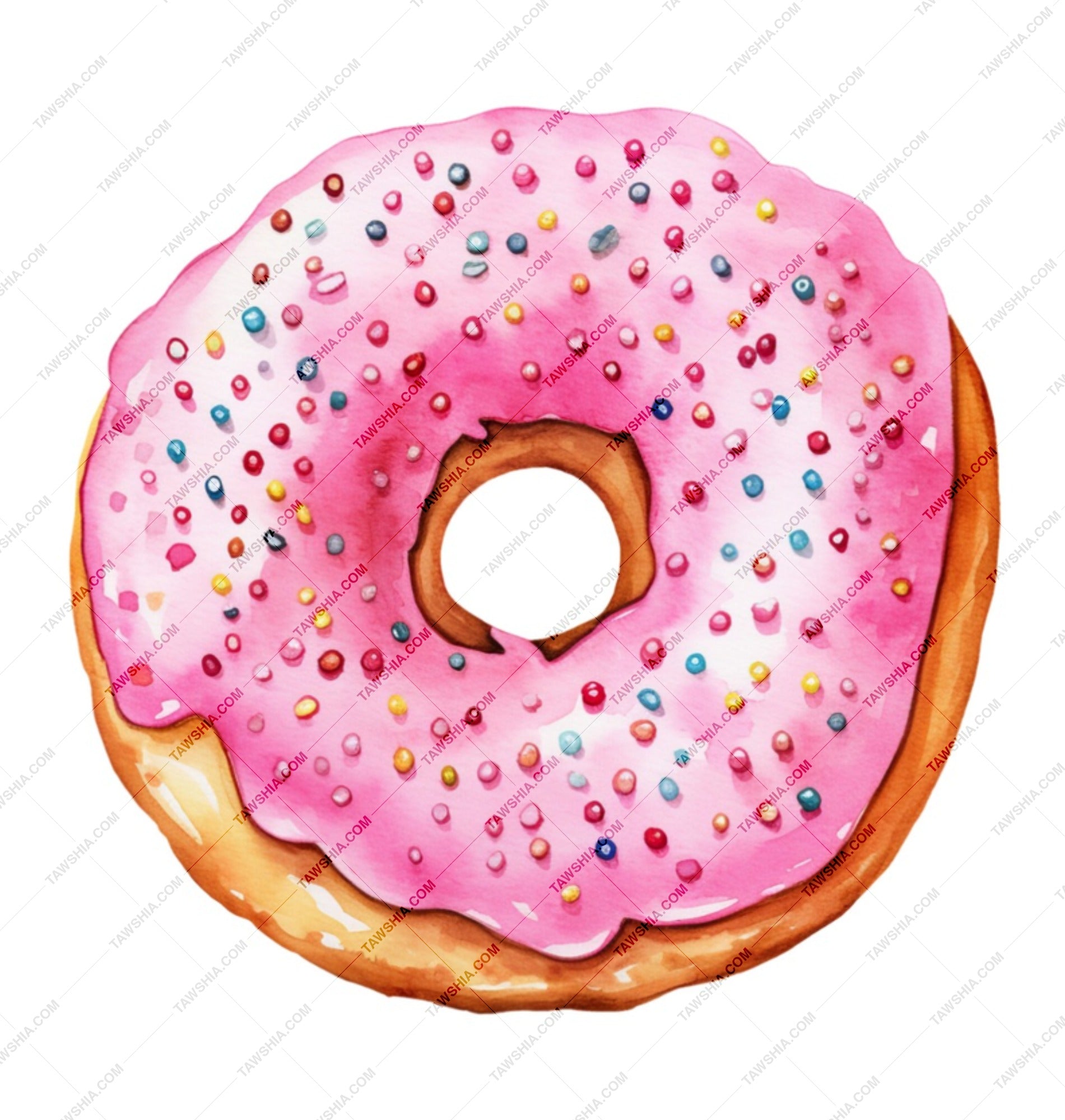 Donut Mug, Pink Sprinkled Donut, Food Mug, Sweet Treat Mug, Unique Mug, Watercolor Mug, Coffee Mug, Tea Mug, Cute Mug, Gift Idea - Tawshia