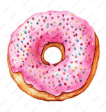 Donut Mug, Pink Sprinkled Donut, Food Mug, Sweet Treat Mug, Unique Mug, Watercolor Mug, Coffee Mug, Tea Mug, Cute Mug, Gift Idea - Tawshia