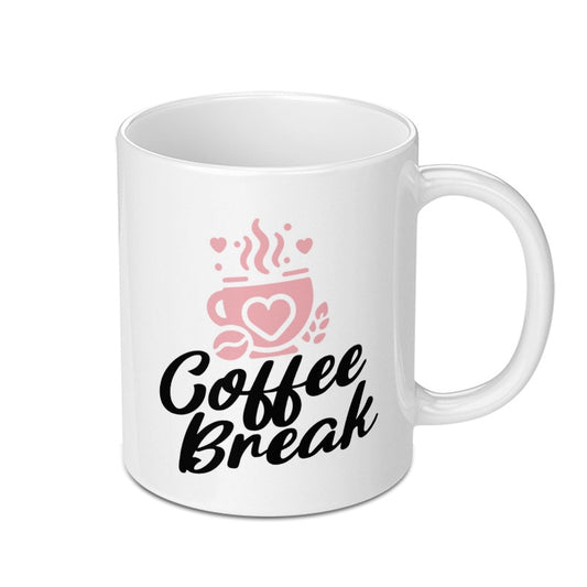 Coffee Break Mug, Cute Coffee Mug, Heart Mug, Gift For Coffee Lover, Office Mug, Coffee Lover Gift, Drinkware Mug, Gift Mug, Hot Beverage - Tawshia
