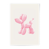 Pink Balloon Dog Photographic Print, Kids Room Decor, Nursery Art, Playroom Wall Art, Party Decoration, Animal Balloon Print - Tawshia