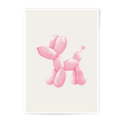 Pink Balloon Dog Photographic Print, Kids Room Decor, Nursery Art, Playroom Wall Art, Party Decoration, Animal Balloon Print - Tawshia